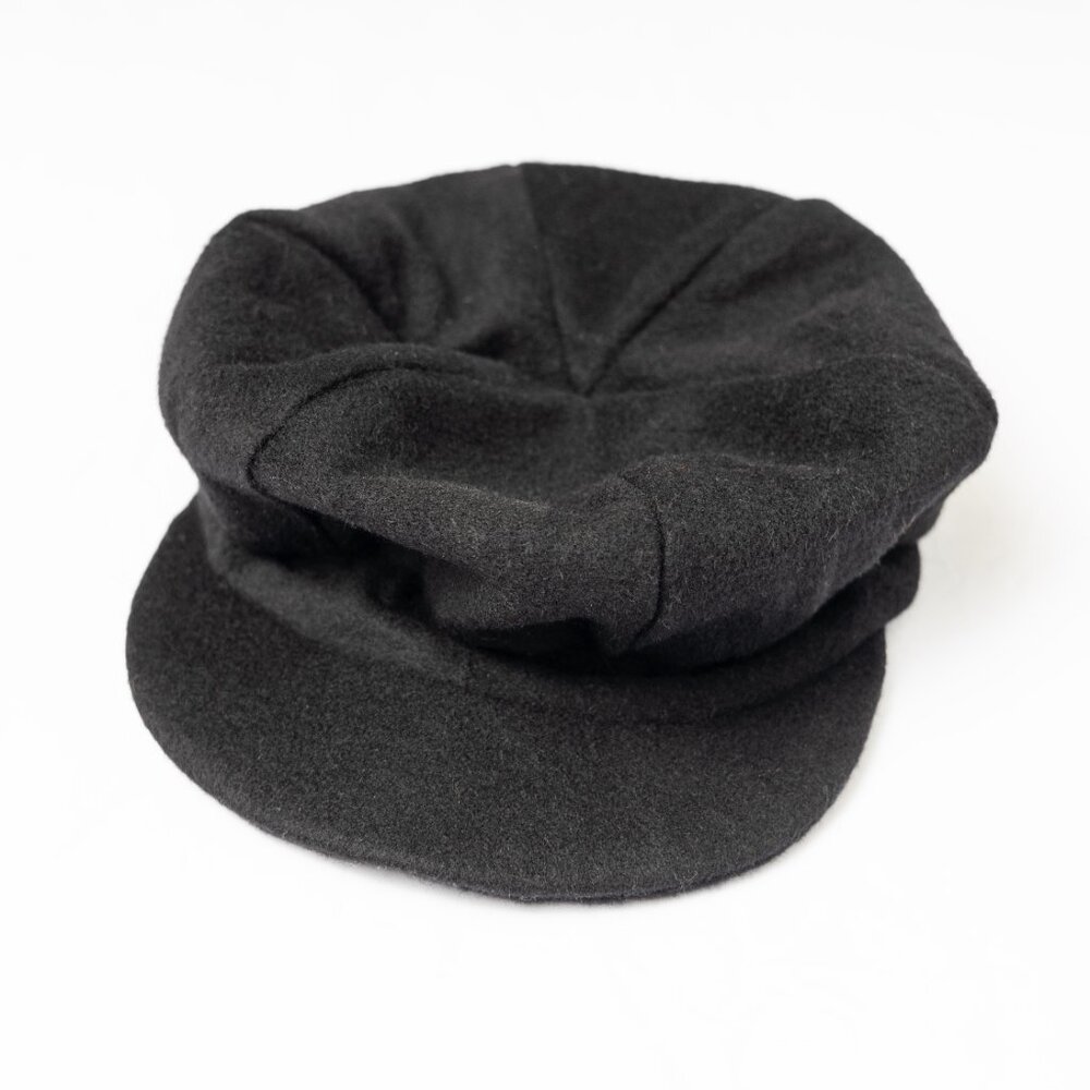 Upcycled Black Camel Hair Newsboy, Baker Boy, Paperboy Hat - Picture 5 of 6